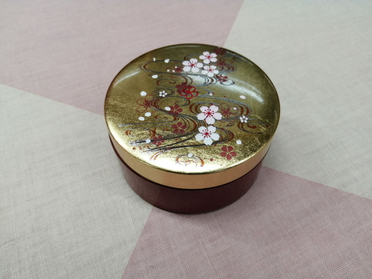 金箔　桜川　アクセサリケース